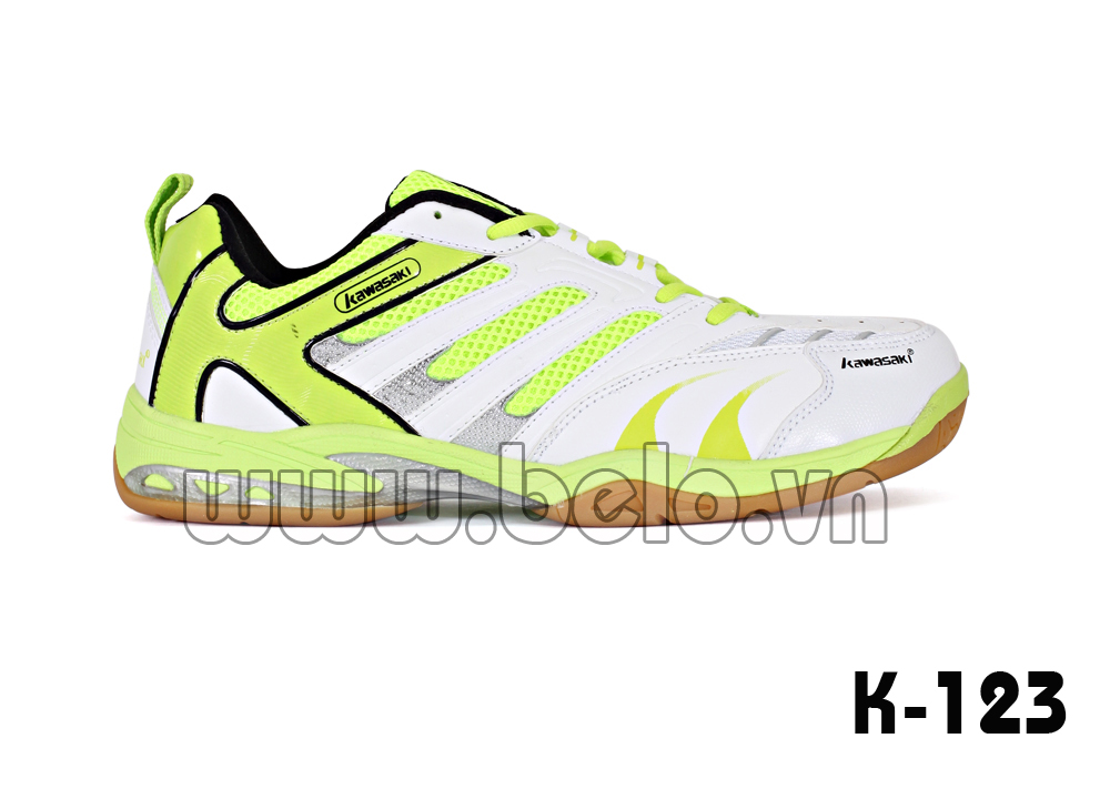 Giày bóng chuyền, giày cầu lông Kawasaki K123 trắng xanh chuối