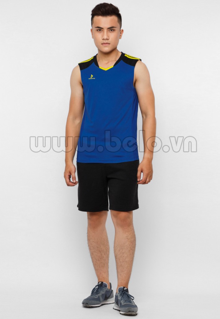 Áo bóng chuyền nam sát nách màu xanh dương mã CSN018