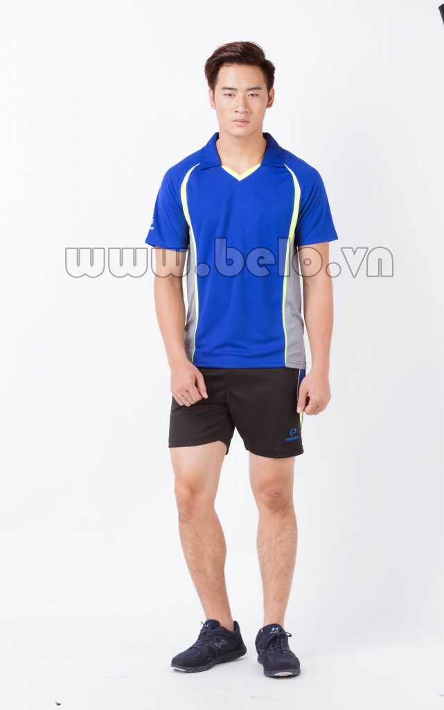 Áo bóng chuyền nam xanh dương pha ghi PN 14