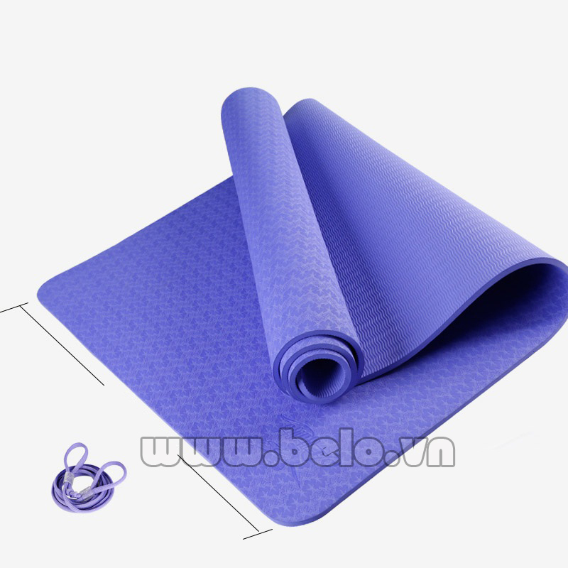 Thảm tập yoga  TY208 1 lớp màu xanh da trời chính hãng