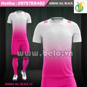 Áo bóng đá ​​không logo Adi-All Black 2017 hồng trắng