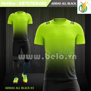 Áo bóng đá ​​không logo Adi-All Black 2017 xanh chuối-đen