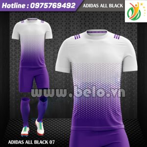 Áo bóng đá ​​không logo Adi-All Black 2017 tím-trắng