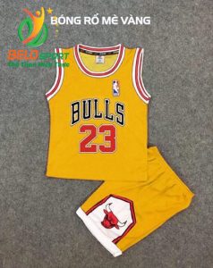 Quần áo bóng rổ trẻ em BRTE-02 vải mè màu vàng giá rẻ