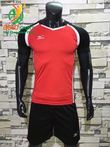 Áo bóng chuyền nam màu đỏ pha đen  2018-B15