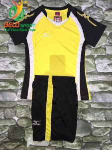 Áo bóng chuyền nữ màu vàng pha đen  2018-G12