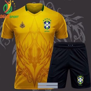 Áo bóng đá brazil dragon rồng màu vàng 2018-2019 thun thái