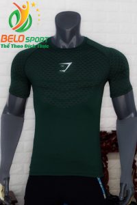 Áo tập gym body fit SHARK độc quyền Belo mã A-088 màu xanh lính