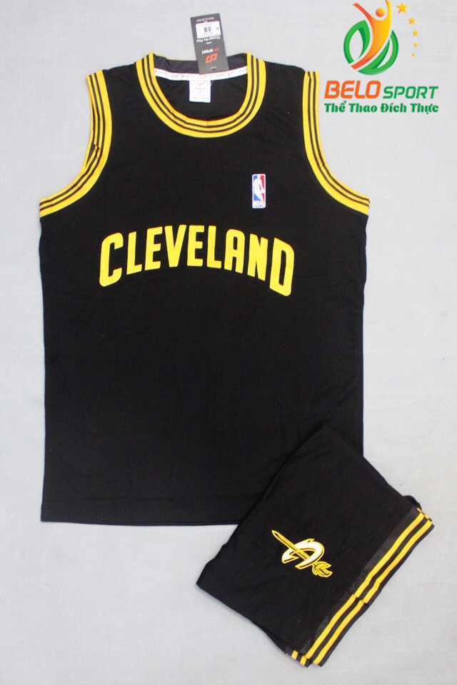 Bộ quần áo bóng rổ Cleveland màu đen giá rẻ