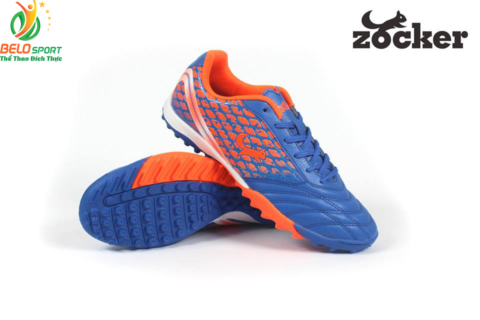Giày bóng đá Zocker vảy rồng 2018 da cao cấp xuất khẩu màu xanh dương