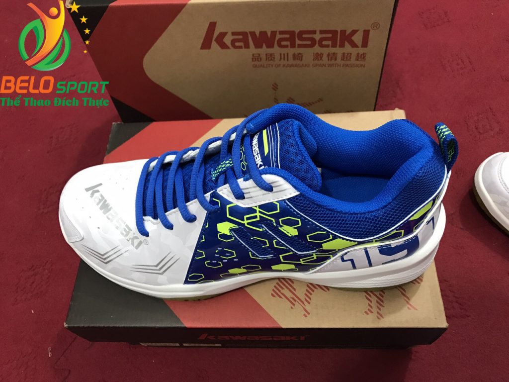 Giày bóng chuyền kawasaki chính hãng k 070 màu trắng pha xanh