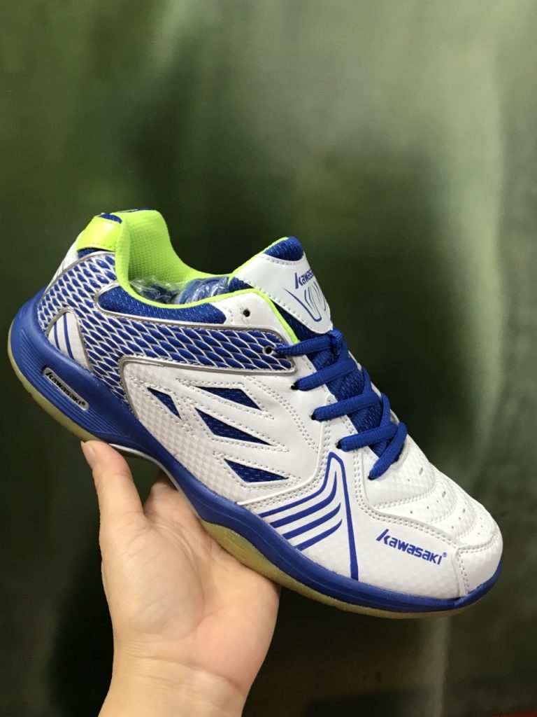 Giày bóng chuyền Kawasaki 2018 trắng pha xanh giá cực rẻ