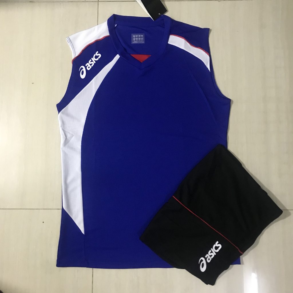Áo bóng chuyền sát nách nam Asics 2018-2019 màu xanh biển