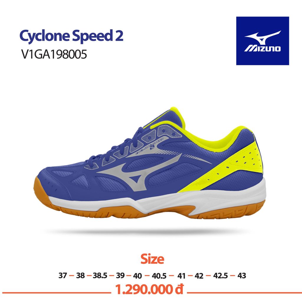 Giày cầu lông Mizuno chính hãng mã Cyclone Speed s – VIGA198005