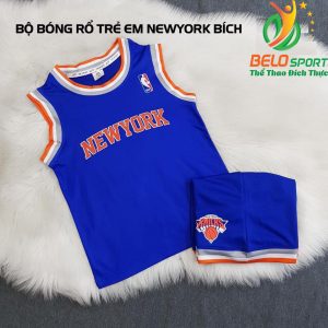 Áo bóng rổ trẻ em CLB New York xanh biển giải NBA nhà nghề