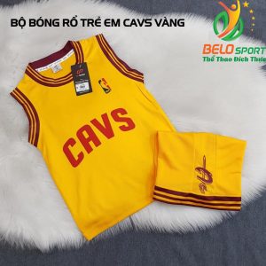 Áo bóng rổ trẻ em CLB CAVS màu vàng giải NBA nhà nghề