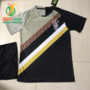 Áo bóng đá CLB juvestus 2019 đọc quyền thiết kế màu xam pha đen