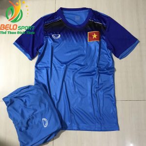 Áo bóng đá đội Tuyển Việt Nam 2019 độc quyền thiết kế màu xanh đậm pha xanh ngoc