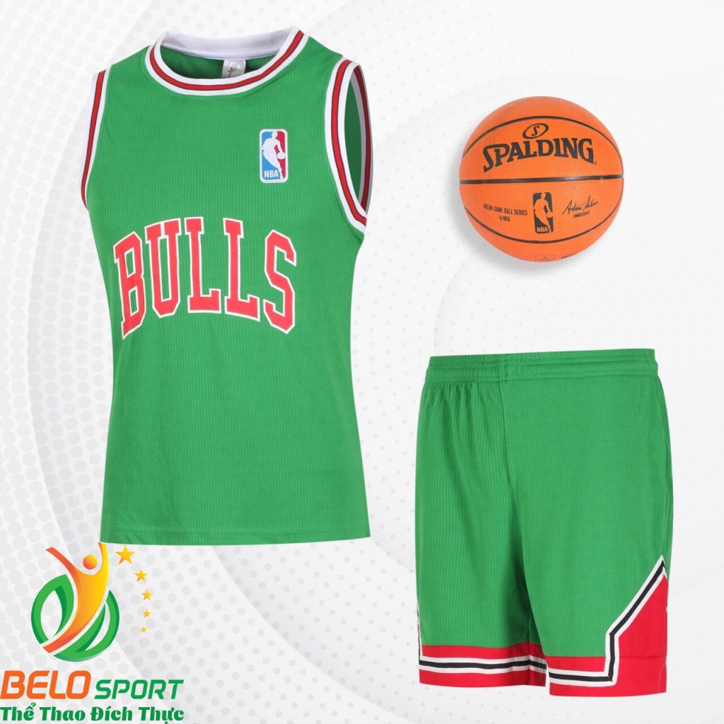 Bộ quần áo bóng rổ Bulls 2019 màu xanh lá