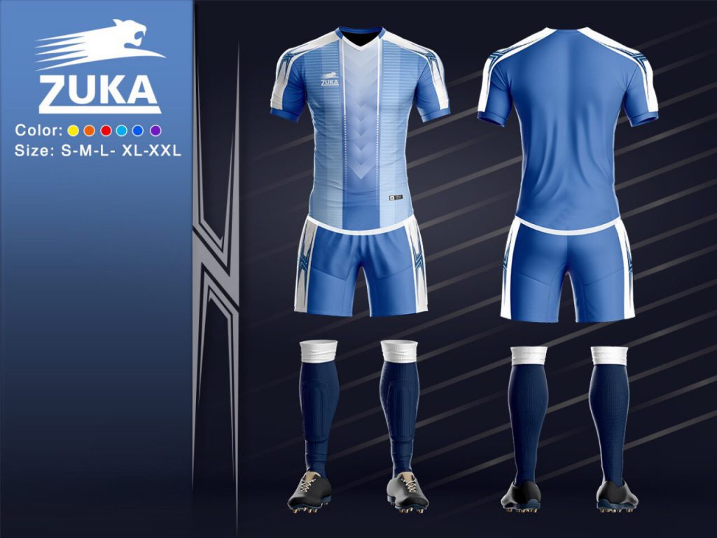 Áo bóng đá chính hãng zuka 2 màu xanh dương độc quyền phân phối Belo