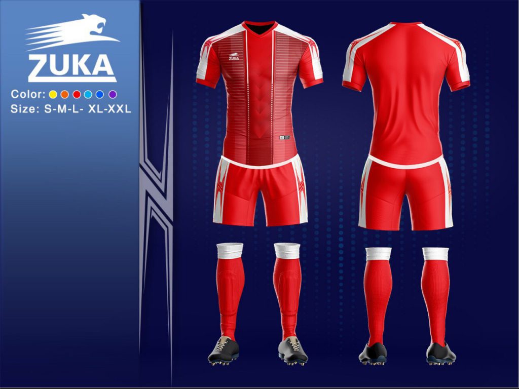 Áo bóng đá chính hãng zuka 2 màu đỏ độc quyền phân phối Belo