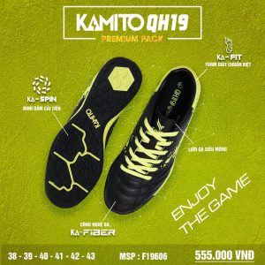Giày bóng đá Kamito QH19 Premium Pack màu đen vàng chính hãng