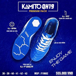 Giày bóng đá Kamito QH19 Premium Pack màu xanh dương trắng chính hãng