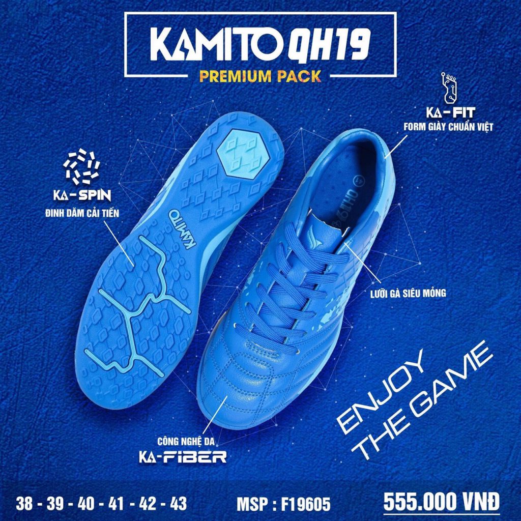 Giày bóng đá Kamito QH19 Premium Pack màu xanh dương chính hãng