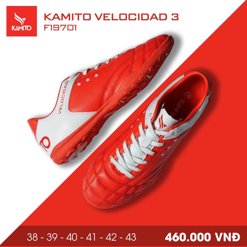 Giày bóng đá Kamito velocidad 3 màu đỏ chính hãng