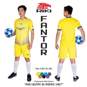 Áo bóng đá không logo Riki màu vàng độc quyền phân phối Belo sport