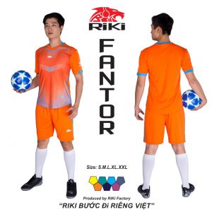 Áo bóng đá không logo Riki màu cam độc quyền phân phối Belo sport