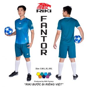 Áo bóng đá không logo Riki màu xanh dương độc quyền phân phối Belo sport