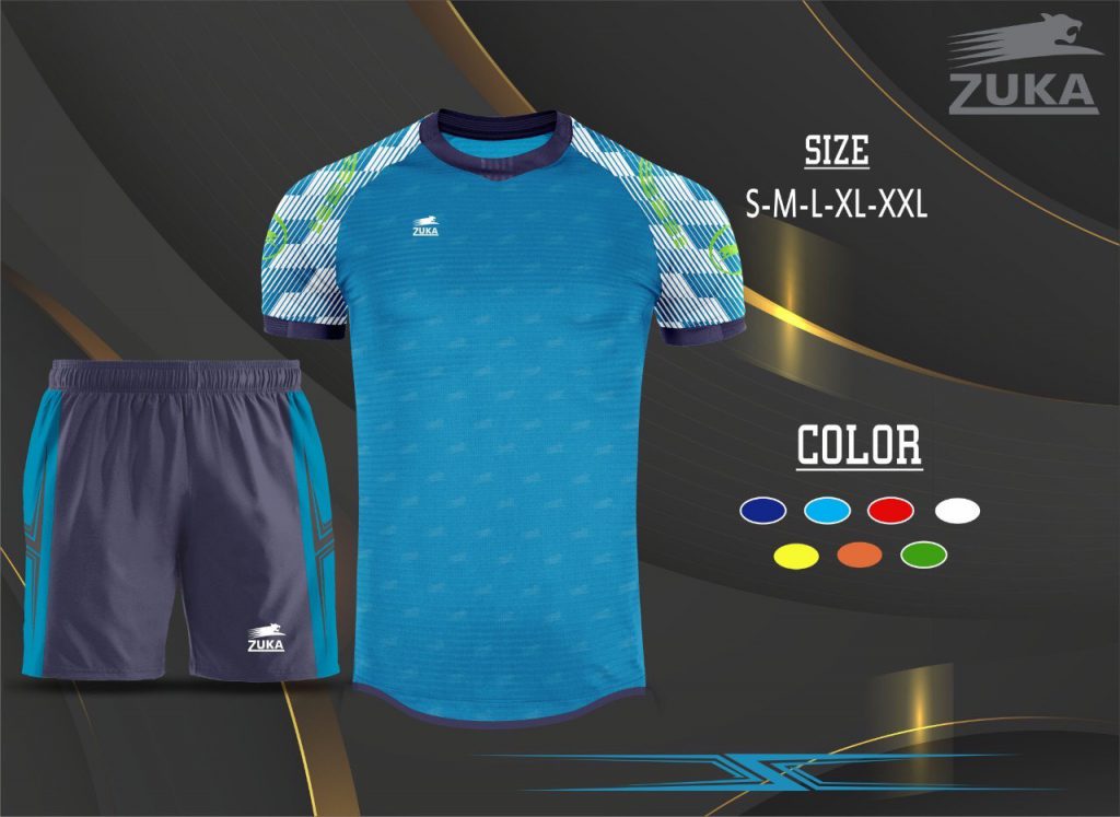 Áo bóng đá không logo zuka màu xanh dương 2019-2020