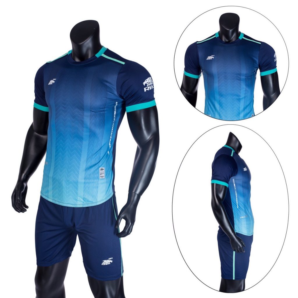 Áo bóng đá không logo Riki màu xanh dương đậm năm 2020