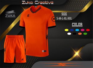 Áo bóng đá không logo Zuka màu da cam trời năm 2020