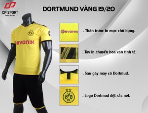 Áo bóng đá CP CLB Dortmund màu vàng năm 2020
