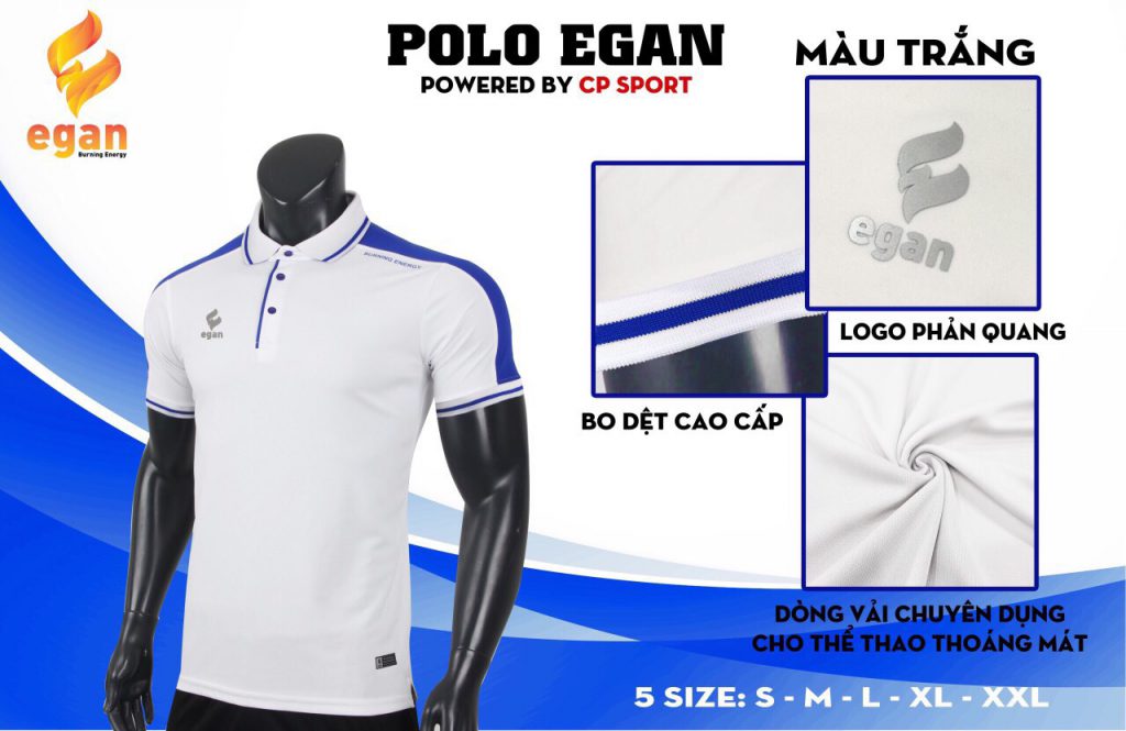 Áo đồng phục Polo Egan cao cấp màu trắng năm 2020