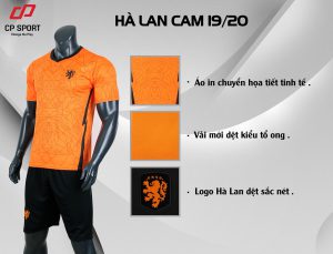 Áo bóng đá CP đội tuyển Hà Lan màu da cam năm 2020