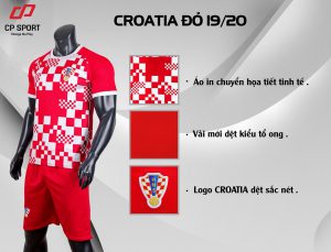 Áo bóng đá CP CLB Croatia màu đỏ năm 2020