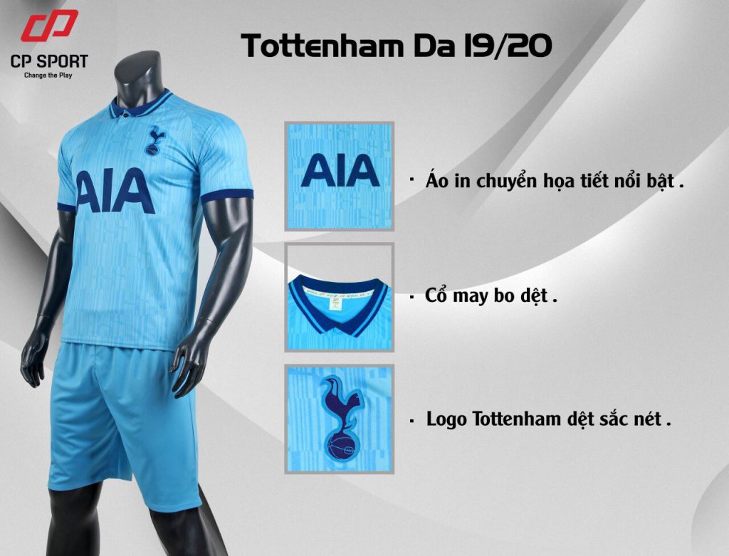 Áo bóng đá CP CLB Tottenham màu xanh da trời năm 2020
