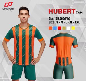 Áo bóng đá CP Hubert màu xanh lục sọc cam năm 2020