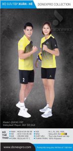 Áo bóng chuyền Donex Pro màu vàng phối đen năm 2020