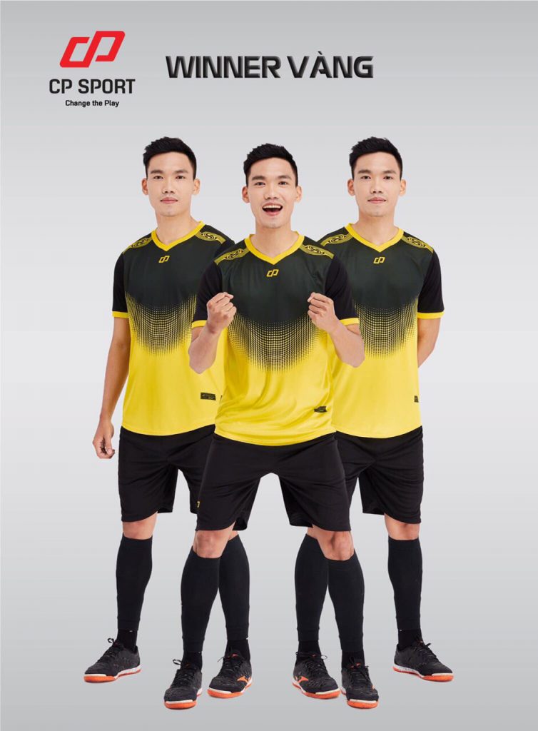 Áo bóng đá CP Winner màu vàng phối đen năm 2020