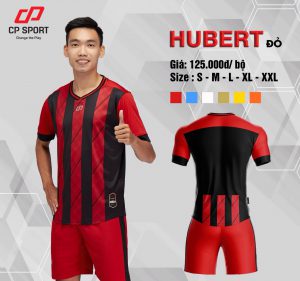 Áo bóng đá CP Hubert màu đỏ sọc đen năm 2020