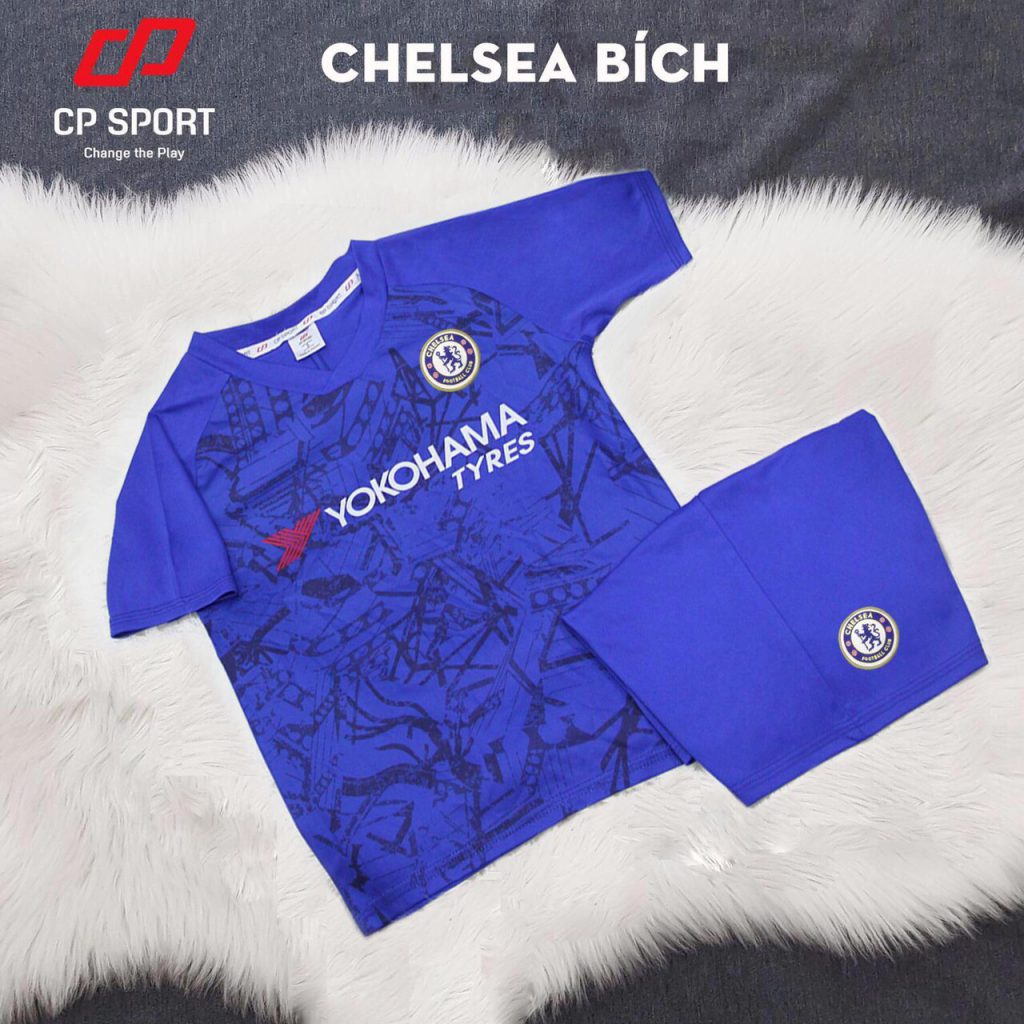 Áo bóng đá trẻ em CP CLB Chelsea màu xanh năm 2020