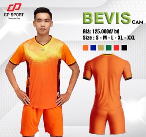 Áo bóng đá CP Bevis màu cam phối vàng năm 2020