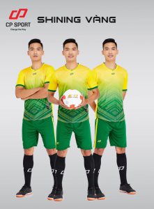Áo bóng đá CP Shining màu vàng phối xanh năm 2020