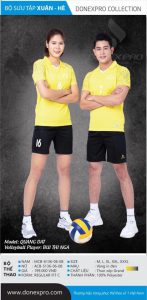 Áo bóng chuyền Donex Pro màu vàng đen năm 2020