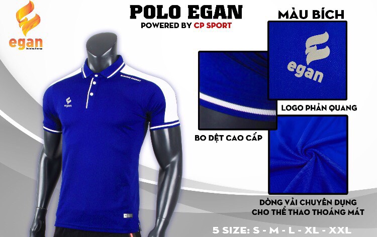 Áo đồng phục Polo Egan cao cấp màu xanh nước biển năm 2020