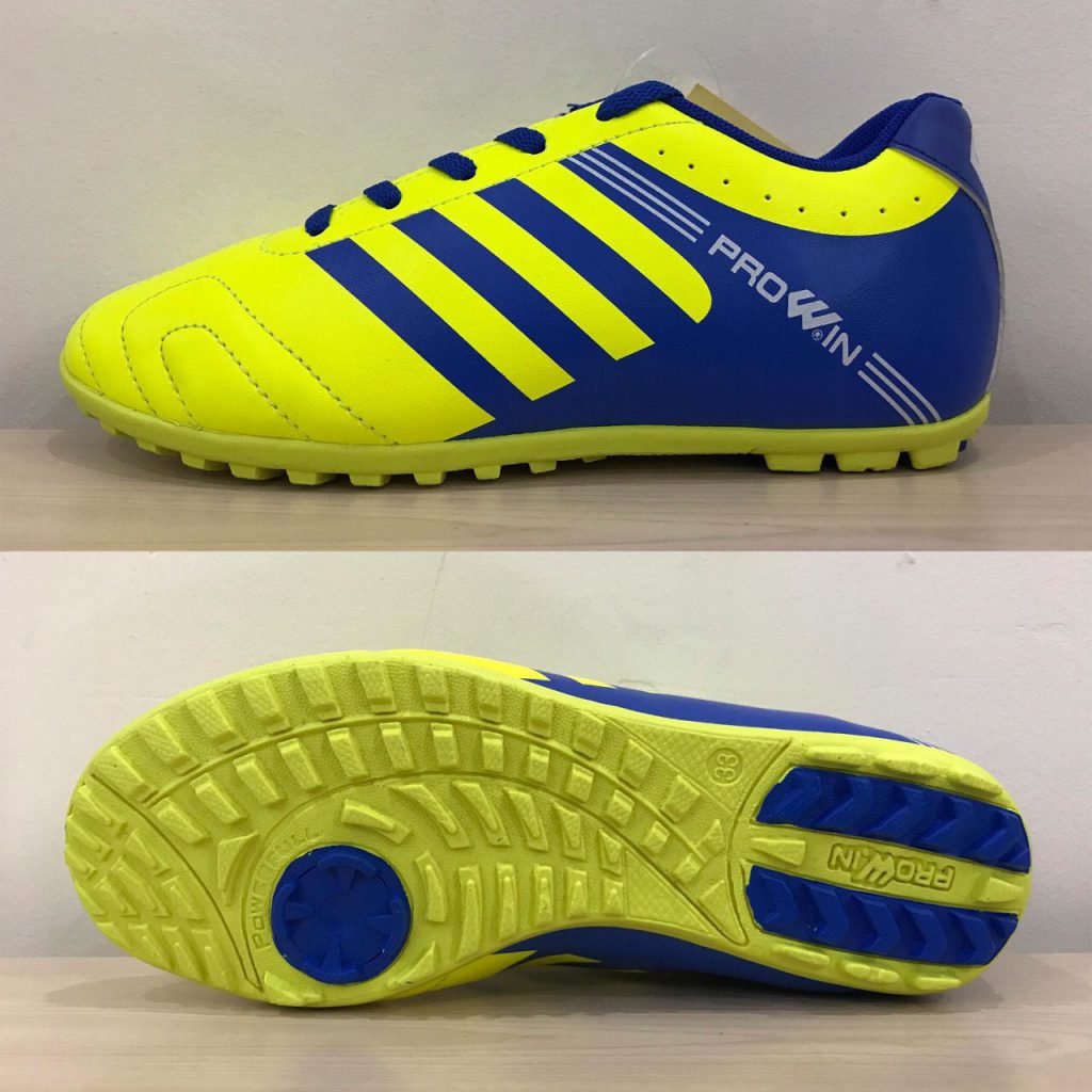 Giày bóng đá Prowin 3 sọc màu vàng phối xanh mới nhất 2020